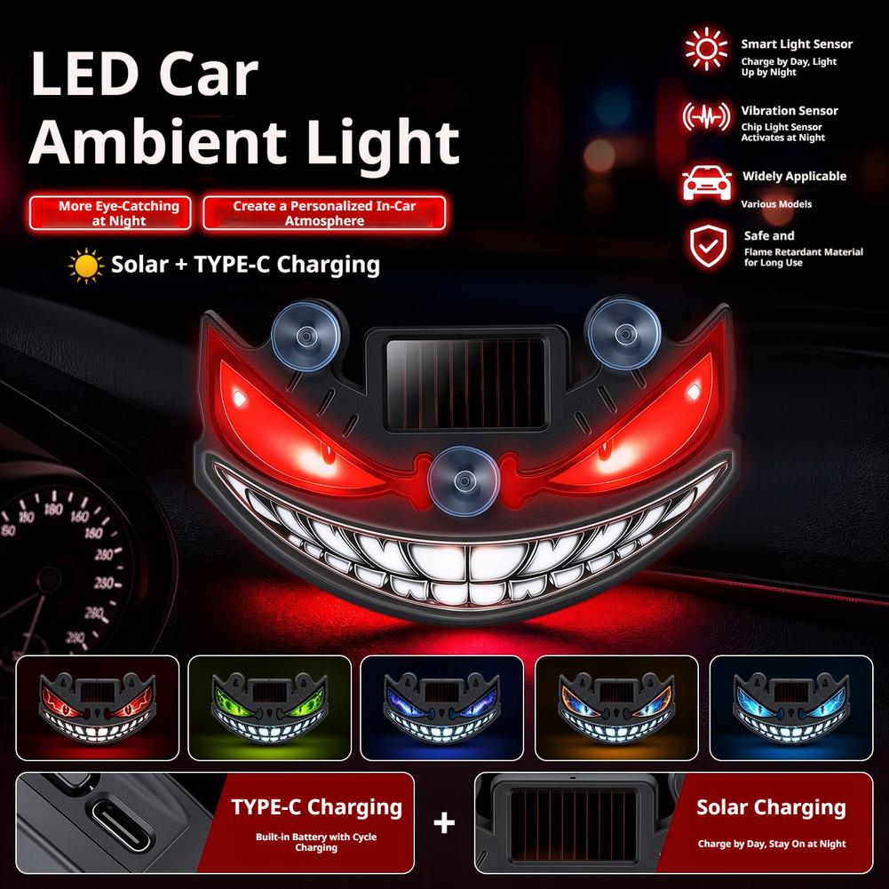 Solar Devil Eye Car LED Decor  - Interior Design Icon 评论和价格