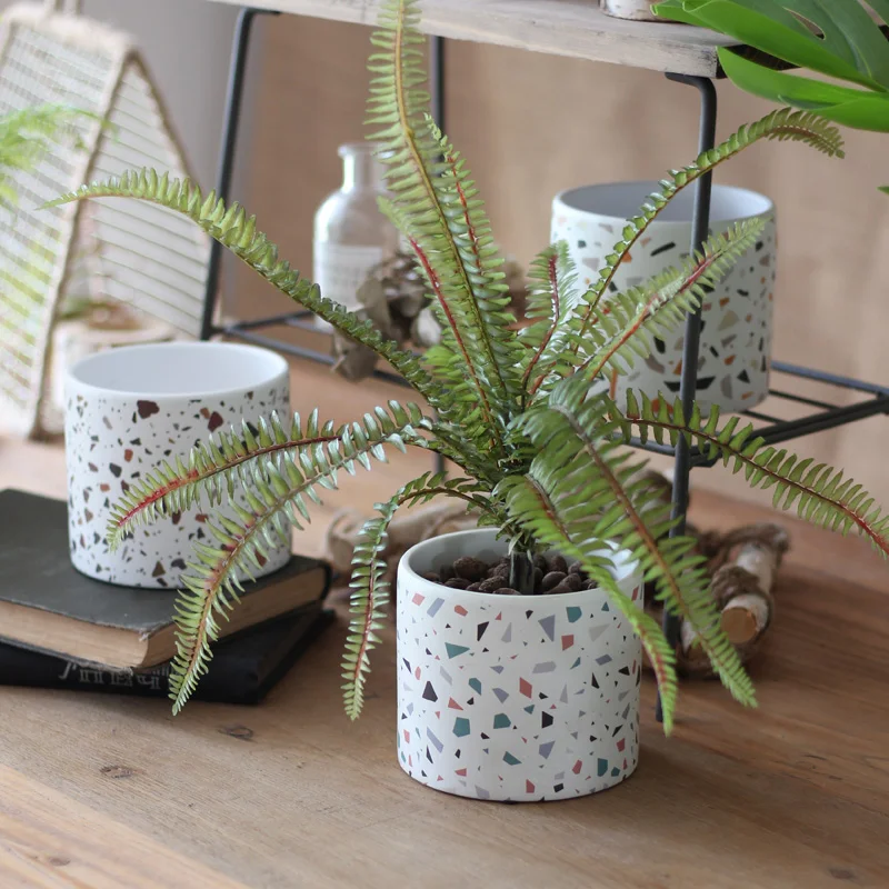Concrete Candle Cup Vessel Sil - Terrazzo Pot Cement 评论和价格